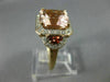 LARGE 4.82CT DIAMOND AAA GARNET & MORGANITE 14KT WHITE & ROSE GOLD FILIGREE RING