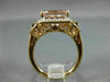 LARGE 4.82CT DIAMOND AAA GARNET & MORGANITE 14KT WHITE & ROSE GOLD FILIGREE RING