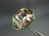 LARGE 4.82CT DIAMOND AAA GARNET & MORGANITE 14KT WHITE & ROSE GOLD FILIGREE RING