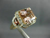 LARGE 4.82CT DIAMOND AAA GARNET & MORGANITE 14KT WHITE & ROSE GOLD FILIGREE RING