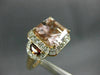 LARGE 4.82CT DIAMOND AAA GARNET & MORGANITE 14KT WHITE & ROSE GOLD FILIGREE RING