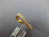 ESTATE .26CT DIAMOND 18KT ROSE GOLD 3D TWO ROW WAVE FUN RING