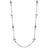 LARGE 5CT SAPPHIRE & SOUTH SEA PEARL 14K WHITE GOLD BY THE YARD TIN CUP NECKLACE
