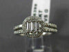 ANTIQUE .85CT DIAMOND 14KT WHITE GOLD 3D HALO OCTAGON FRIENDSHIP RING #16399