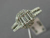 ANTIQUE .85CT DIAMOND 14KT WHITE GOLD 3D HALO OCTAGON FRIENDSHIP RING #16399