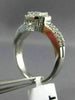ANTIQUE .85CT DIAMOND 14KT WHITE GOLD 3D HALO OCTAGON FRIENDSHIP RING #16399