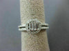 ANTIQUE .85CT DIAMOND 14KT WHITE GOLD 3D HALO OCTAGON FRIENDSHIP RING #16399