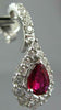 2.81CT DIAMOND & AAA RUBY 18KT WHITE GOLD 3D ROUND & PEAR SHAPE HANGING EARRINGS