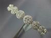 ESTATE WIDE 3.48CT DIAMOND 18KT WHITE GOLD 3D MULTI FLOWER HALO BANGLE BRACELET