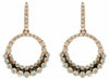 .90CT WHITE & CHOCOLATE FANCY DIAMOND 14KT ROSE GOLD CIRCULAR HANGING EARRINGS