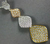 ESTATE LARGE .80CT DIAMOND 18K TRI COLOR GOLD 3D GRADUATING LEAF JOURNEY PENDANT