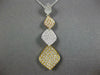 ESTATE LARGE .80CT DIAMOND 18K TRI COLOR GOLD 3D GRADUATING LEAF JOURNEY PENDANT