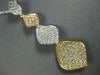 ESTATE LARGE .80CT DIAMOND 18K TRI COLOR GOLD 3D GRADUATING LEAF JOURNEY PENDANT