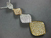 ESTATE LARGE .80CT DIAMOND 18K TRI COLOR GOLD 3D GRADUATING LEAF JOURNEY PENDANT