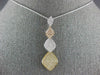 ESTATE LARGE .80CT DIAMOND 18K TRI COLOR GOLD 3D GRADUATING LEAF JOURNEY PENDANT
