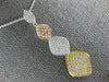 ESTATE LARGE .80CT DIAMOND 18K TRI COLOR GOLD 3D GRADUATING LEAF JOURNEY PENDANT