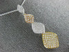 ESTATE LARGE .80CT DIAMOND 18K TRI COLOR GOLD 3D GRADUATING LEAF JOURNEY PENDANT