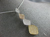 ESTATE LARGE .80CT DIAMOND 18K TRI COLOR GOLD 3D GRADUATING LEAF JOURNEY PENDANT