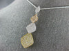 ESTATE LARGE .80CT DIAMOND 18K TRI COLOR GOLD 3D GRADUATING LEAF JOURNEY PENDANT