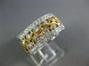 WIDE .97CT DIAMOND 18KT 2 TONE GOLD 3D MULTI ROW OPEN FILIGREE ANNIVERSARY RING