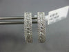 ESTATE WIDE .68CT DIAMOND 18KT WHITE GOLD 3D 3 ROW CLASSIC HUGGIE HOOP EARRINGS