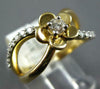 ESTATE .33CT DIAMOND 14KT YELLOW GOLD 3D CLASSIC FLOWER INFINITY LOVE RING