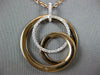 ESTATE LARGE .34CT DIAMOND 18KT WHITE & ROSE GOLD CIRCULAR LOVE KNOT FUN PENDANT