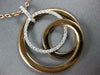 ESTATE LARGE .34CT DIAMOND 18KT WHITE & ROSE GOLD CIRCULAR LOVE KNOT FUN PENDANT