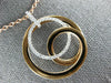 ESTATE LARGE .34CT DIAMOND 18KT WHITE & ROSE GOLD CIRCULAR LOVE KNOT FUN PENDANT