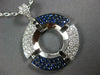 ESTATE LARGE 1.28CT DIAMOND & AAA SAPPHIRE 18KT WHITE GOLD CIRCULAR FUN PENDANT
