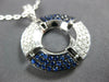 ESTATE LARGE 1.28CT DIAMOND & AAA SAPPHIRE 18KT WHITE GOLD CIRCULAR FUN PENDANT