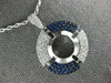 ESTATE LARGE 1.28CT DIAMOND & AAA SAPPHIRE 18KT WHITE GOLD CIRCULAR FUN PENDANT