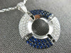 ESTATE LARGE 1.28CT DIAMOND & AAA SAPPHIRE 18KT WHITE GOLD CIRCULAR FUN PENDANT