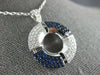 ESTATE LARGE 1.28CT DIAMOND & AAA SAPPHIRE 18KT WHITE GOLD CIRCULAR FUN PENDANT