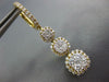 LARGE 1.93CT DIAMOND 18KT YELLOW GOLD 3D CLUSTER FLOWER JOURNEY HANGING EARRINGS