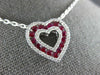 ESTATE 1.17CT DIAMOND & AAA RUBY 18KT WHITE GOLD 3D OPEN HEART LOVE PENDANT