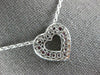 ESTATE 1.17CT DIAMOND & AAA RUBY 18KT WHITE GOLD 3D OPEN HEART LOVE PENDANT