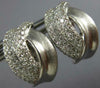 ESTATE .80CT DIAMOND 18KT WHITE GOLD 3D MULTI ROW MATTE & SHINY CLIP ON EARRINGS