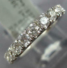 WIDE 1.38CT DIAMOND 18KT WHITE GOLD ROUND 3.5mm 3/4 ETERNITY ANNIVERSARY RING