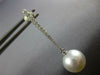 LARGE .43CT DIAMOND & AAA SOUTH SEA PEARL 18KT WHITE GOLD BAR HANGING EARRINGS