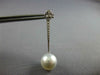 LARGE .43CT DIAMOND & AAA SOUTH SEA PEARL 18KT WHITE GOLD BAR HANGING EARRINGS
