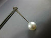 LARGE .43CT DIAMOND & AAA SOUTH SEA PEARL 18KT WHITE GOLD BAR HANGING EARRINGS