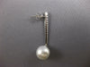 LARGE .43CT DIAMOND & AAA SOUTH SEA PEARL 18KT WHITE GOLD BAR HANGING EARRINGS