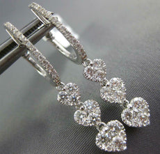 1.36CT DIAMOND 18KT WHITE GOLD MULTI HEART GRADUATING JOURNEY HANGING EARRINGS