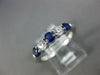 ESTATE .89CT DIAMOND & AAA SAPPHIRE 18KT WHITE GOLD 3D 5 STONE ANNIVERSARY RING