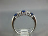 ESTATE .89CT DIAMOND & AAA SAPPHIRE 18KT WHITE GOLD 3D 5 STONE ANNIVERSARY RING