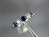 ESTATE .89CT DIAMOND & AAA SAPPHIRE 18KT WHITE GOLD 3D 5 STONE ANNIVERSARY RING