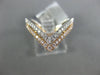 ESTATE LARGE .39CT DIAMOND 18KT WHITE & ROSE GOLD 3D V SHAPE STACKABLE FUN RING