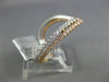 ESTATE LARGE .39CT DIAMOND 18KT WHITE & ROSE GOLD 3D V SHAPE STACKABLE FUN RING