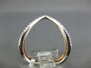 ESTATE LARGE .39CT DIAMOND 18KT WHITE & ROSE GOLD 3D V SHAPE STACKABLE FUN RING